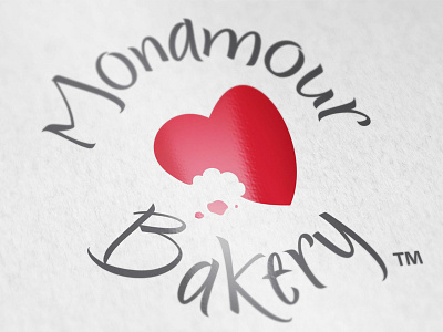 Monamour Bakery Logo Design bakery branding design heart logo love