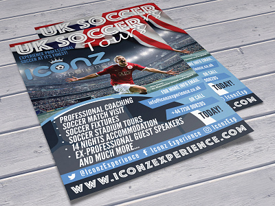 Iconz Experience Flyer events flyer design football tours uk soccer