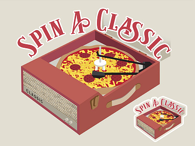 Spin a Classic classic dansette viva pizza playoff stickermule