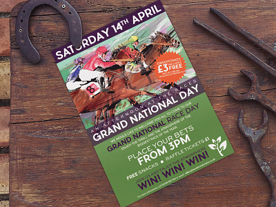 Grand National Event Flyer design event flyer grand national horse racing sports uk