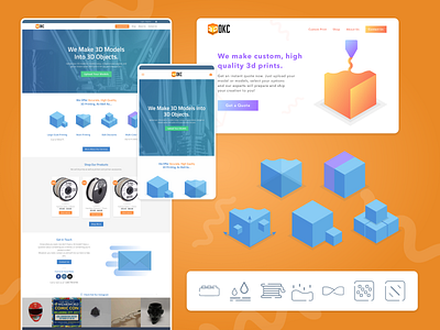 3D Print OKC design icon illustration ui web web design