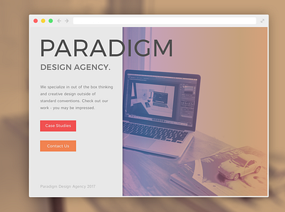 PARADIGM Landing Page branding design landing practice ui web web design website