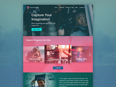 Vincent Film School design ui web web design