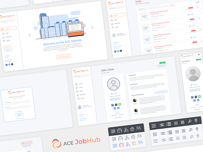 ACE JobHub UI branding design icon illustration logo ui ui design ux vector web web design