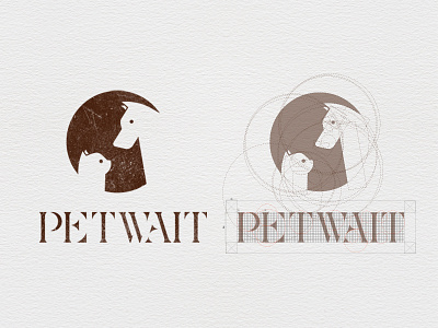 Petwait LOGO cat dog font logo pet