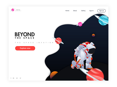 Beyond The Space experience design landing design minimal ui ux web