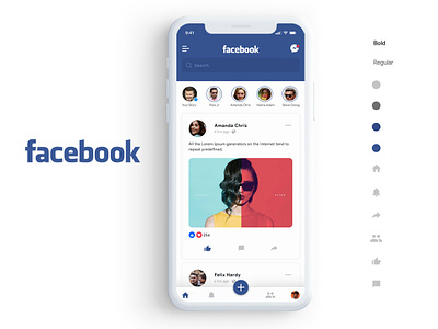 Facebook Redesign dailui daily facebook ios redesign concept ui ux ui ux design