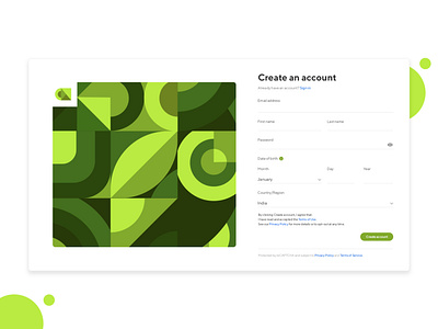 Create account UI