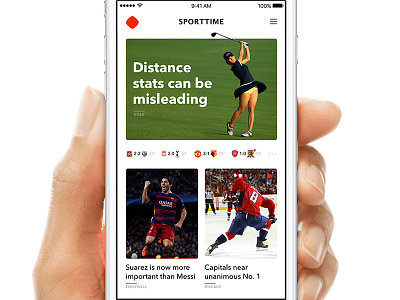 Sport Time Mobile App app clean design football golf hockey mobile app sport sport news