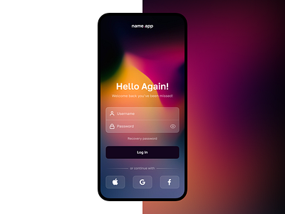 Mobile App / Log In app design ui ux