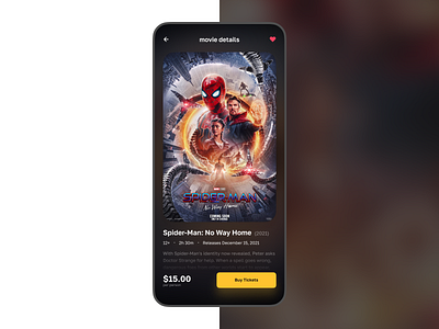 Cinema App / Concept / Spider-Man app design typography ui ux