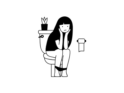 How to waste time black and white icon iconography illustration line art minimalist monochrome quirky toilet zine