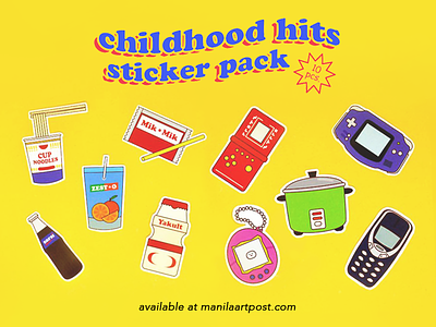 Childhood Hits 90skid childhood design iconography icons illustration line art philippines retro