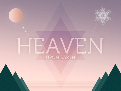 Heaven Upon Earth abstract art concept dreamy geometric horizon illustration minimal polygon spiritual sunrise visionary