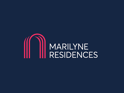Marilyne Residences Logo brand branding symbol clean bold gate gates line logo mark modern monogram residence