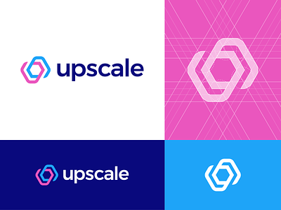 Upscale Analytics Logo Concept analytics dashboard tool app user acquisition branding identity design geometric simple monogram grow growth hacking logos grid gridding mark symbol clean marketing marketers sales mobile device icon