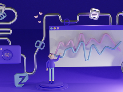 Data Pipeline - 3D illustration