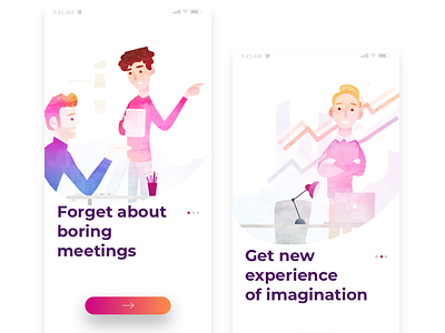 Meety app onboarding illustrations