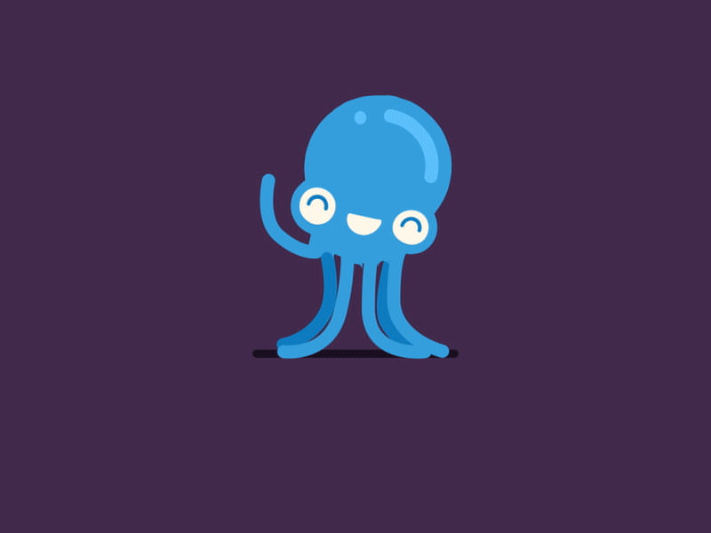 Octopus [gif] 2d animation 2d illustration after effects dmitrij layer manager 3 loop animation octopus script script for after effects tniich untime