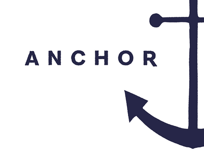 Anchor anchor blue icon logo type typography