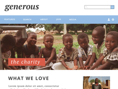 Generous Homepage charities design interface interface design ui ui design web webpage