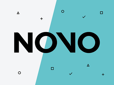 NOVO badge blue brand brand and identity conference logo name tag signage