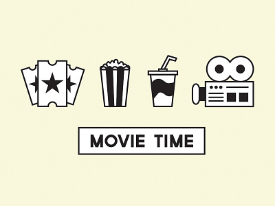 Movie Icons camera movie popcorn soda tickets