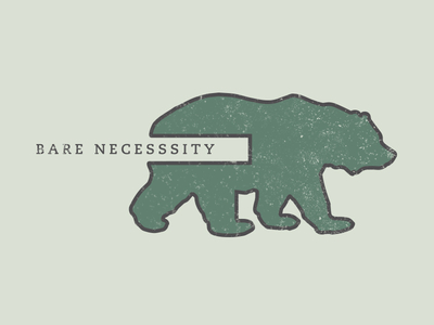 Bare Necesssity animal bare bear bold caps graphic green identity logo outline simple texture