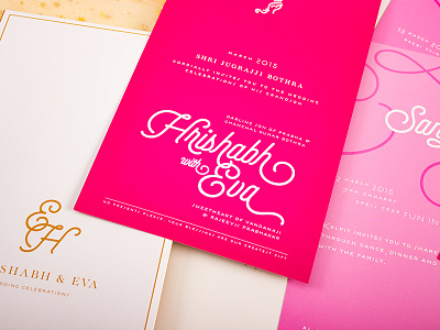 Modern Wedding Invitation design for an Indian wedding print production stationery wedding