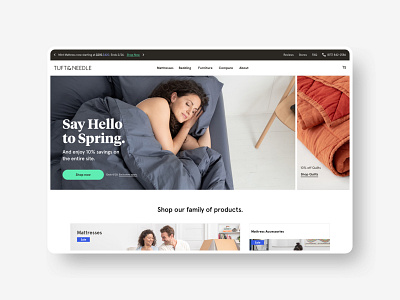 Ecommerce Homepage Hero with 2-up Messaging e commerce ui ux visual design