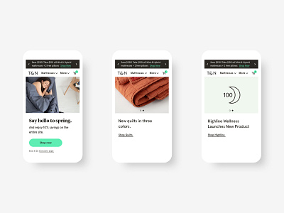 Ecommerce Homepage Hero with 3-up Messaging for Mobile e commerce mobile ui ux visual design