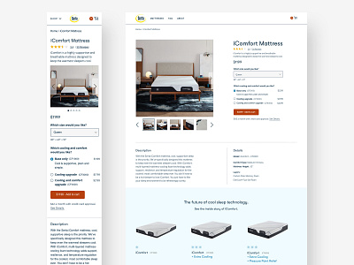 Serta Website Redesign — Product Detail Page e commerce mobile retail service design ux visual design
