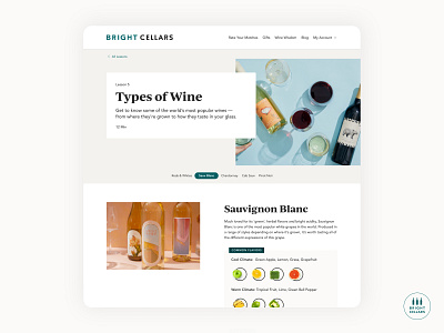 Wine Education – UX/UI for Desktop desktop product subscription service ux visual design