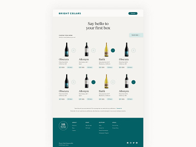Subscription wine company: Build your first box e commerce interaction design product subscription service ui ux visual design