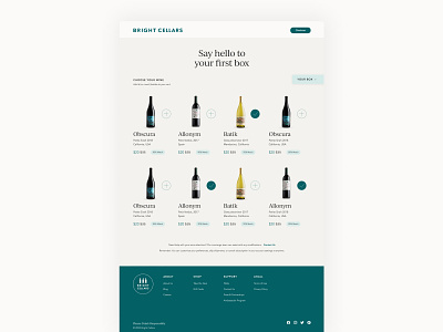 Subscription wine company: Build your first box e commerce interaction design product subscription service ui ux visual design