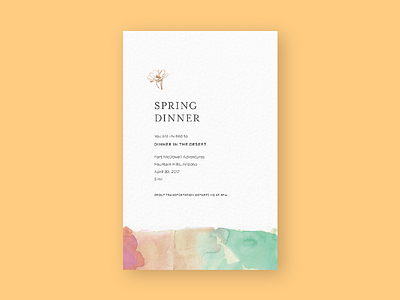 Spring Dinner Invitation invitation print typography