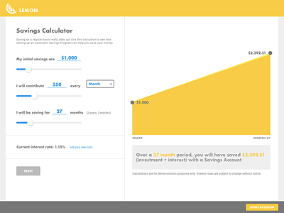 DailyUI - 004 - Calculator 004 banking calculator chart dailyui savings calculator sliders