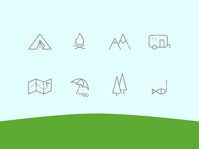 DailyUI - 055 - Icon Set 055 adventure camping dailyui icon set icons outdoors