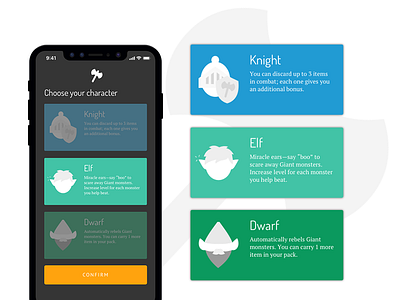 DailyUI - 064 - Select User Type 064 dailyui dwarf elf knight select user