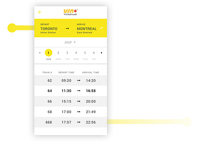 DailyUI - 071 - Schedule canada dailyui montreal schedule toronto transportation