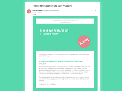 DailyUI - 077 - Thank You 077 dailyui email email newsletter thank you