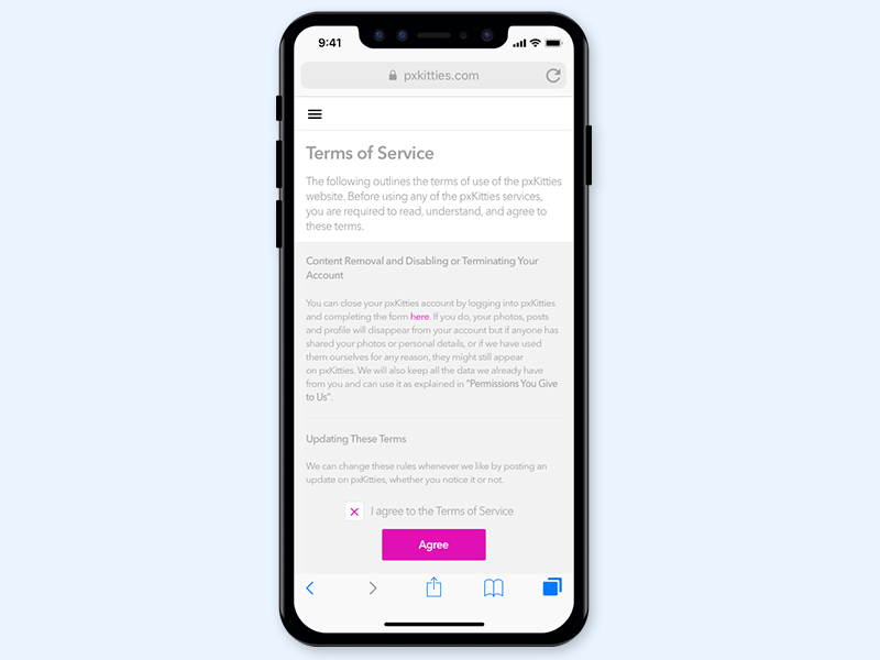 DailyUI - 089 - Terms of Service terms of use terms and conditions terms of service 089 dailyui