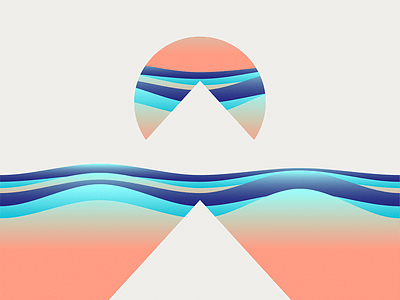 Peach Peaks android freebie illustration mountain shapes vector wallpaper waves