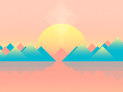 Strawberry Shores android freebie illustration mountain peaks shapes vector wallpaper