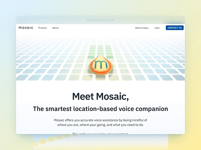 Mosaic Website artificial intelligence brand and identity illustration motion video voice assistant web design website website animation