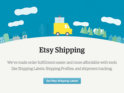 Etsy Shipping animation illustration marketing single page