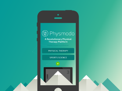 Physmodo device illustration mobile mountains physical therapy responsive design