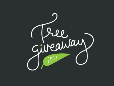 Tree Giveaway 2014 logo logotype script tree type typography