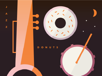 Jazz Night coffee donuts illustration jazz music night poster