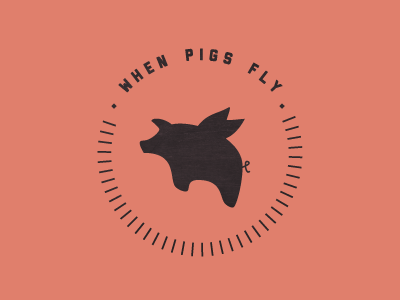 When Pigs Fly fly identity logo oink pig silhouette